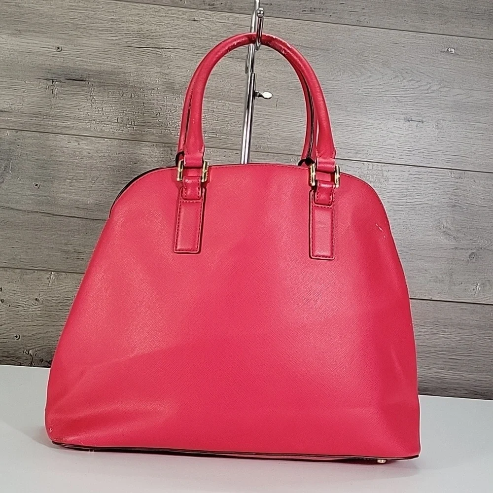 Tory Burch Fuchsia Saffiano Leather Dome Satchel Handbag